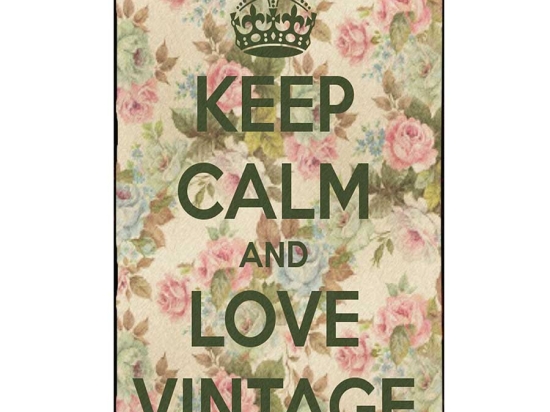 Keep calm and love vintage ξύλινος πίνακας