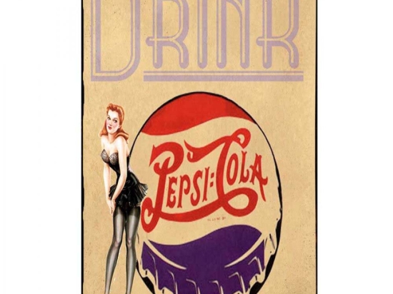 Drink Pepsi Cola vintage ξύλινος πίνακας