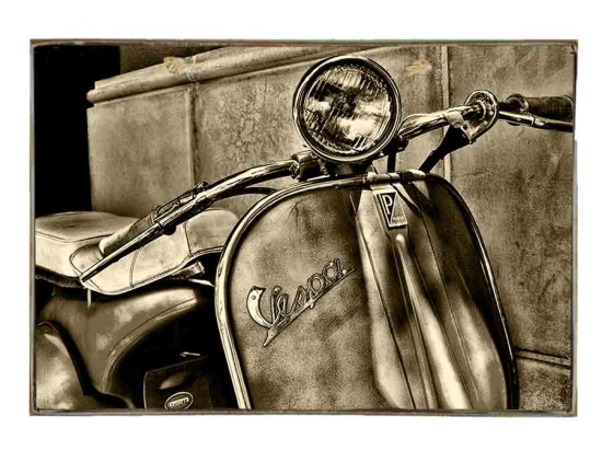 Vespa vintage ξύλινος πίνακας 30x20 εκ