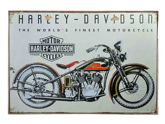 Harley Davidson vintage ξύλινος πίνακας 30x20 εκ