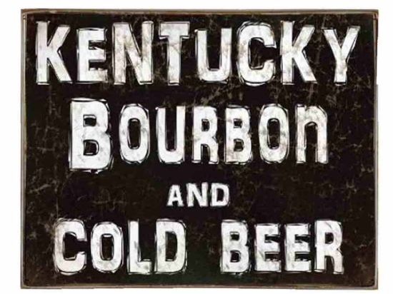 Bourbon and beer vintage ξύλινος πίνακας 30x20 εκ