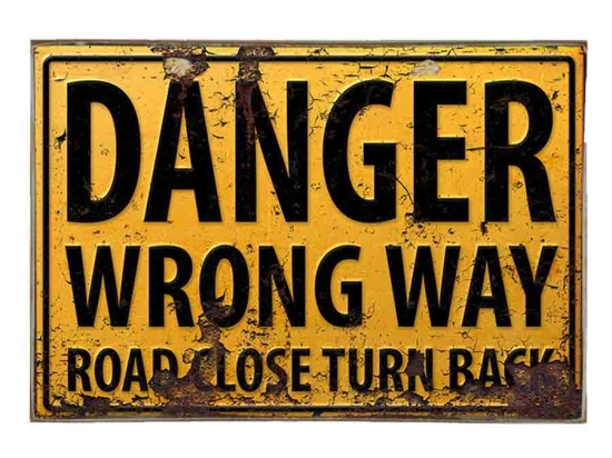 Danger retro ξύλινος πίνακας 30x20 εκ