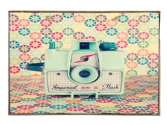 Retro camera vintage ξύλινος πίνακας 30x20 εκ