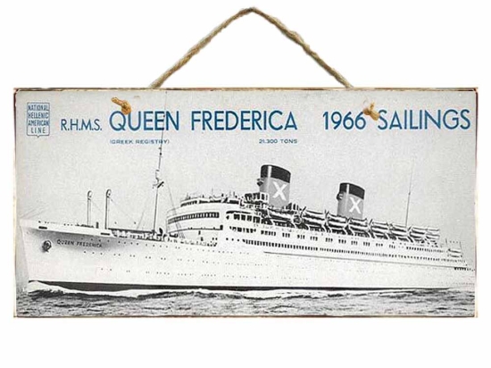 Vintage ξύλινος πίνακας Queen Frederica