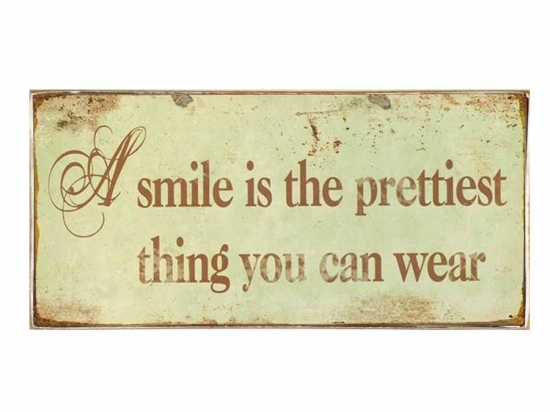 Smile ξύλινο χειροποίητο πινακάκι 26x13 εκ