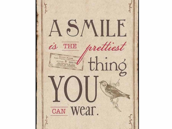 The smile vintage ξύλινο πινακάκι