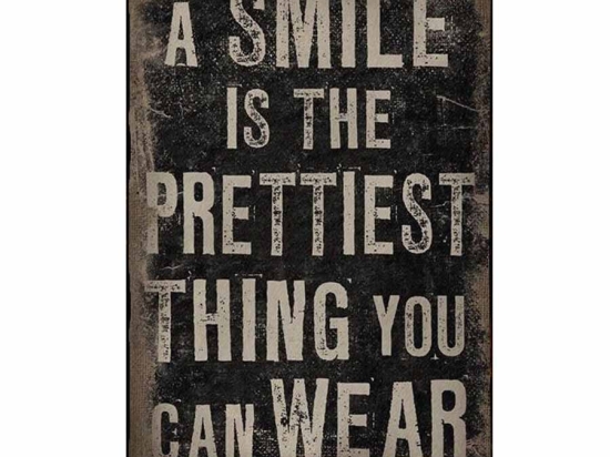 Smile vintage ξύλινο πινακάκι