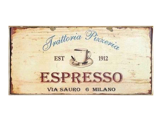 Espresso vintage ξύλινο πινακάκι 26x13 εκ