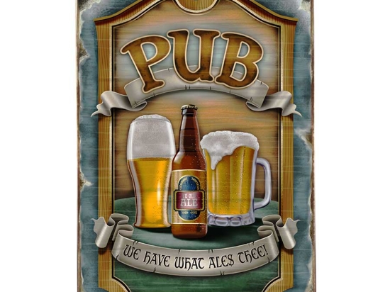Pub vintage ξύλινο πινακάκι