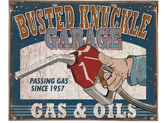 Gas and oils vintage ξύλινο πινακάκι 30x20 εκ