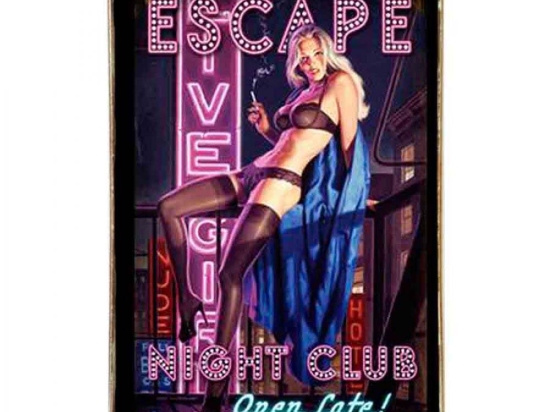 Escape night club vintage ξύλινο πινακάκι