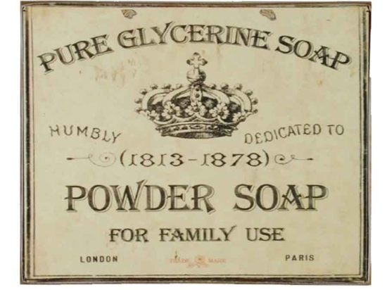Powder soap vintage ξύλινος χειροποίητος πίνακας