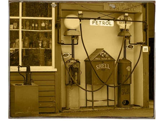 Shell gas station vintage ξύλινο πινακάκι