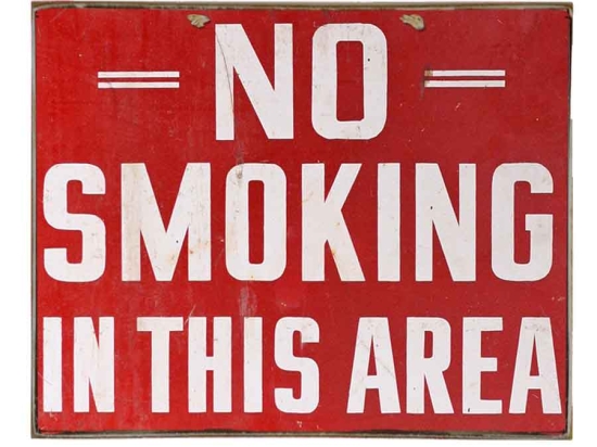 No smoking in this area vintage ξύλινο πινακάκι 30x20 εκ