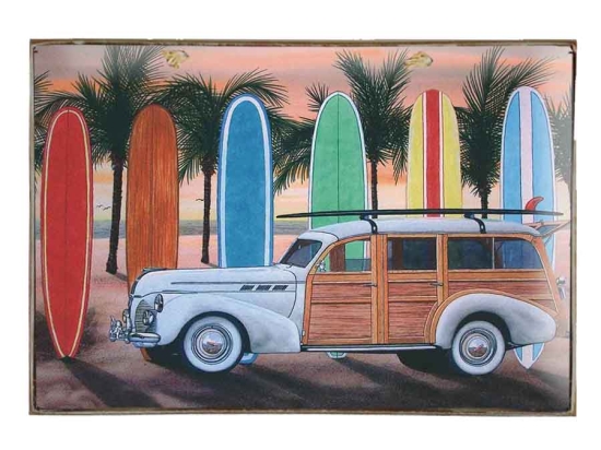 Gone surfing vintage ξύλινο πινακάκι
