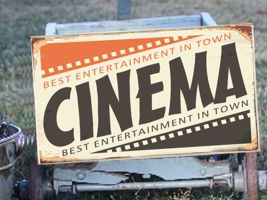 Cinema vintage ξύλινος πίνακας