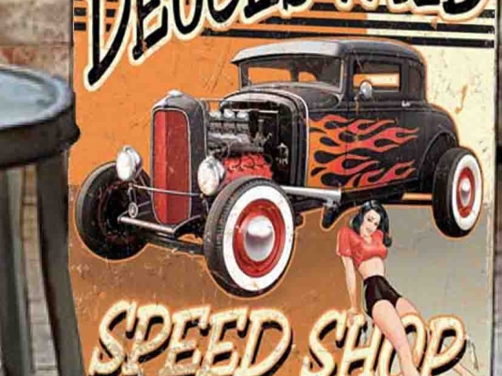 Deuces wild speed shop ξύλινος χειροποίητος πίνακας
