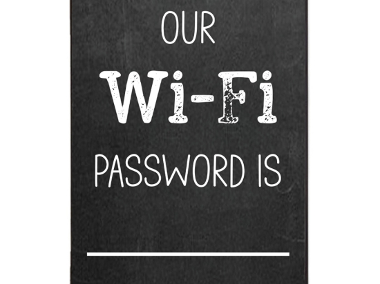 WiFi password ξύλινος χειροποίητος πίνακας