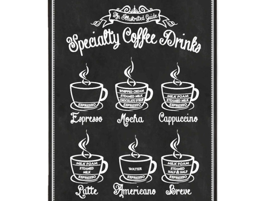 Specialty coffee drinks ξύλινος χειροποίητος πίνακας