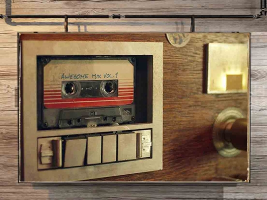 80's cassette retro ξύλινος πίνακας