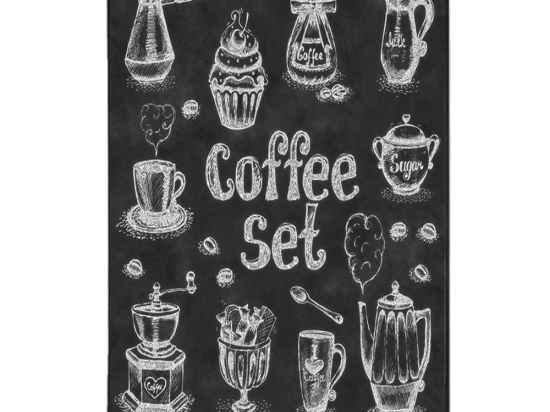 Coffee set chalkboard like ξύλινος χειροποίητος πίνακας