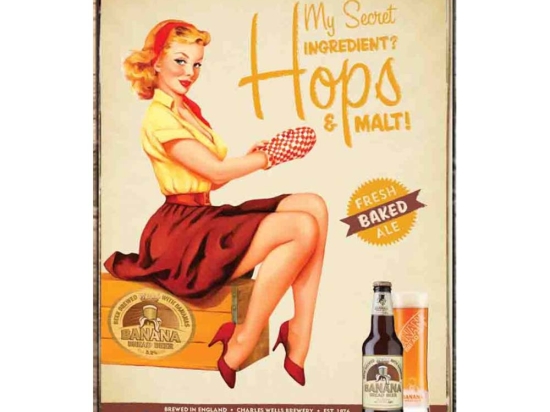 Hop's beer vintage ξύλινος πίνακας