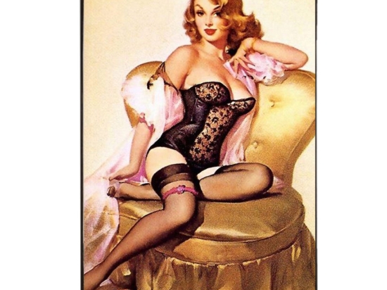 Pinup girl sexy ξύλινος πίνακας vintage