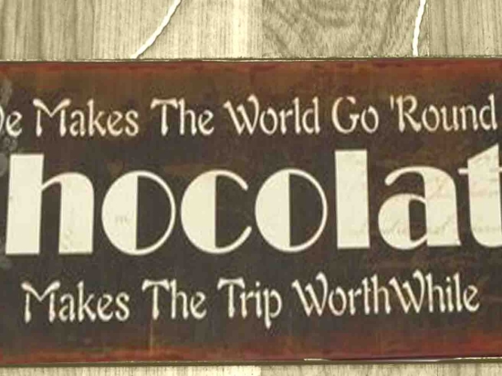Chocolate vintage ξύλινος χειροποίητος πίνακας