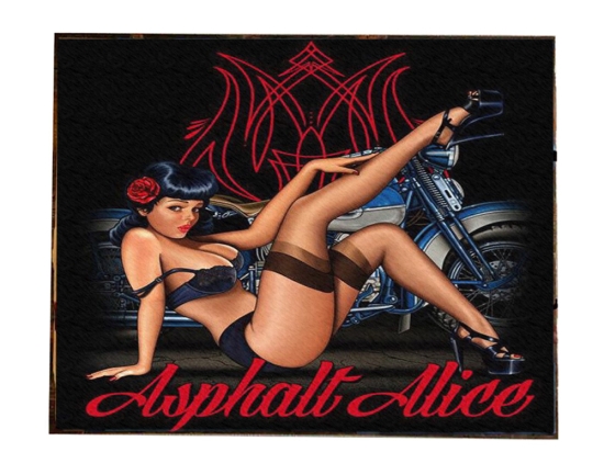 Asphalt Alice vintage ξύλινος χειροποίητος πίνακας