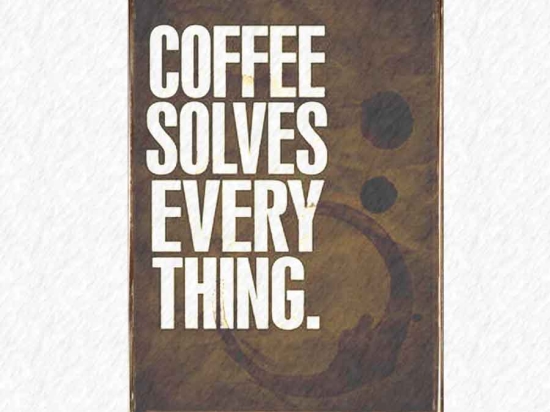 Coffee solves every thing vintage πίνακας χειροποίητος