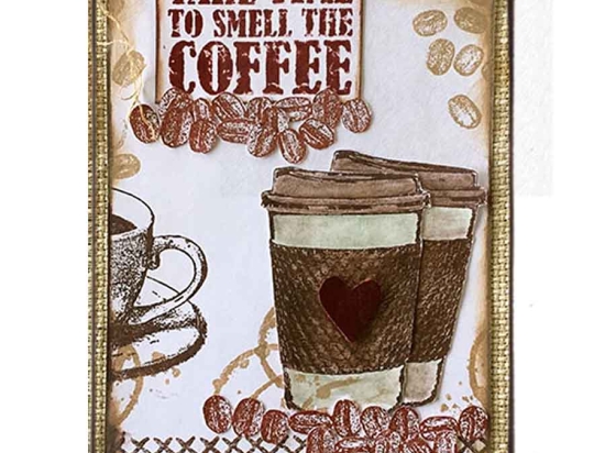 Vintage πίνακας χειροποίητος take time to smell the coffee