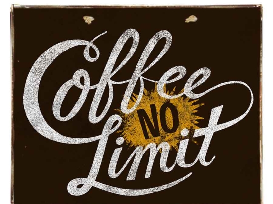 Coffee no limit vintage ξύλινος πίνακας