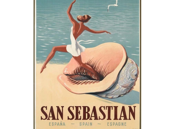 San Sebastian vintage ξύλινο χειροποίητο πινακάκι