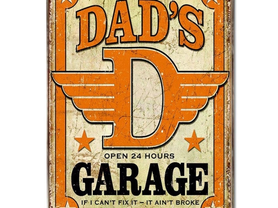 Vintage πινακάκι dad 's garage 