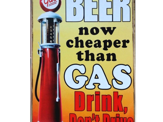 Διακοσμητικό πινακάκι μπύρα beer cheaper than gas