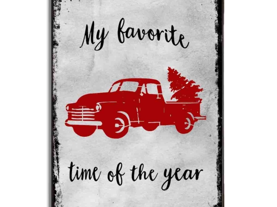 Vintage ξύλινο Χριστουγεννιάτικο πινακάκι my favorite time of the year