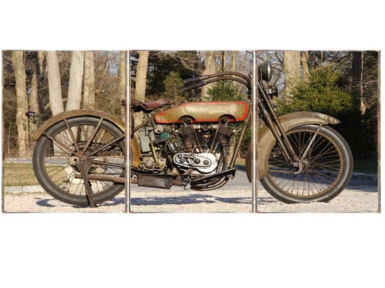 Moto retro τρίπτυχος πίνακας χειροποίητος 