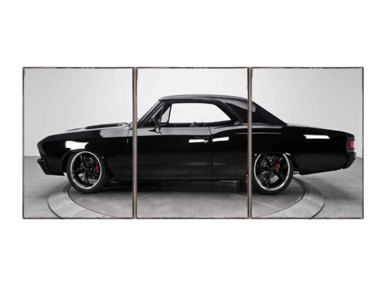 Muscle car τρίπτυχος πίνακας χειροποίητος