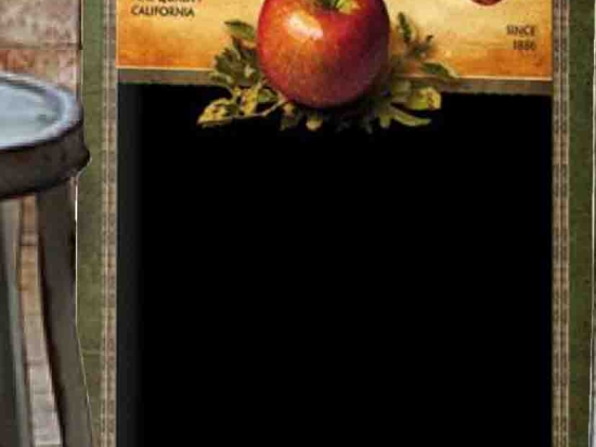Red delicious apples ξύλινο χειροποίητο μαυροπινακάκι