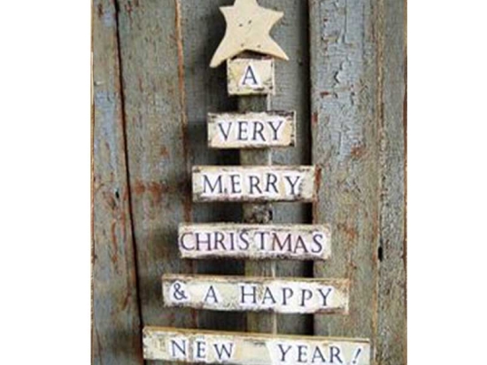 A very merry Christmas vintage Χριστουγεννιάτικο ξύλινο πινακάκι