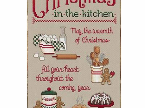 Christmas in our kitchen vintage Χριστουγεννιάτικο ξύλινο πινακάκι
