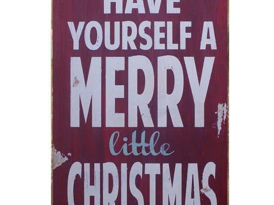 Have yourself a merry little Christmas vintage Χριστουγεννιάτικο ξύλινο πινακάκι