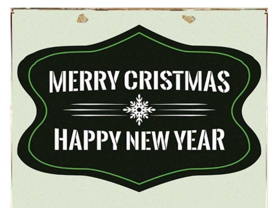 Merry Christmas vintage ξύλινο Χριστουγεννιάτικο πινακάκι