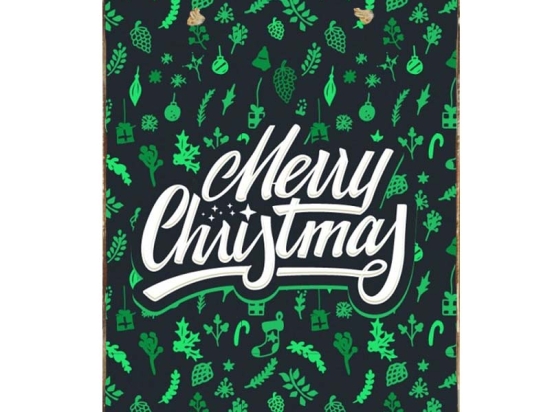 Christmas rain vintage Χριστουγεννιάτικο ξύλινο πινακάκι