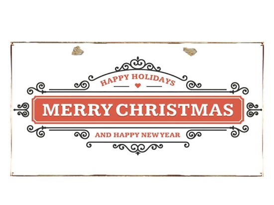 Merry Christmas happy holidays vintage ξύλινο Χριστουγεννιάτικο πινακάκι