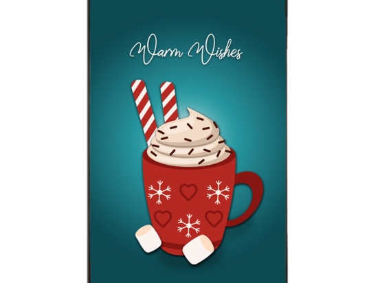 Warm Wishes ξύλινο χειροποίητο πινακάκι χριστουγεννιάτικο