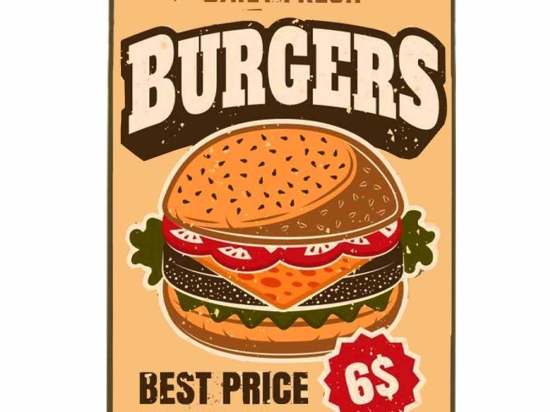 Daily fresh burger χειροποίητος ξύλινος πίνακας