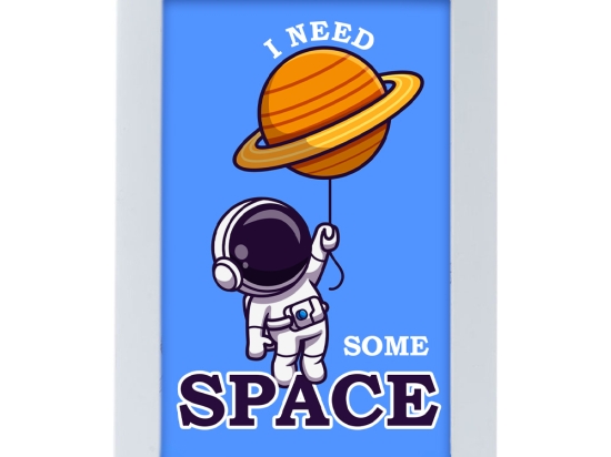 Need some space  χειροποίητο ξύλινο πινακάκι παιδικό 23x33 εκ
