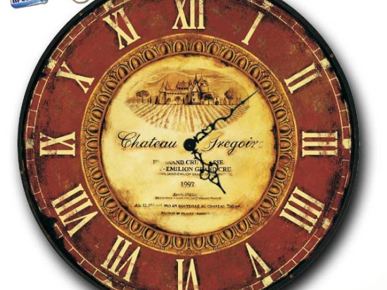 Vintage ρολόι τοίχου chateau ξύλινο χειροποίητο 48 εκ