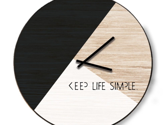 Keep it simple ξύλινο ρολόι χειροποίητο τοίχου